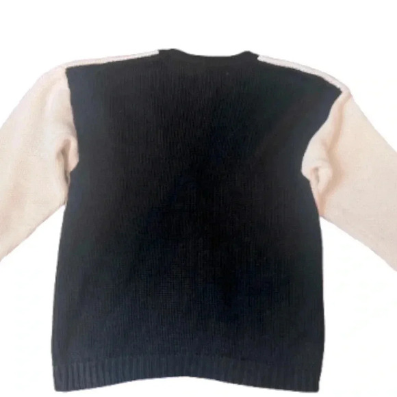 Vintage cozy cardigan cottage core sweater black and white bunny print style - Picture 10 of 14